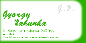 gyorgy mahunka business card